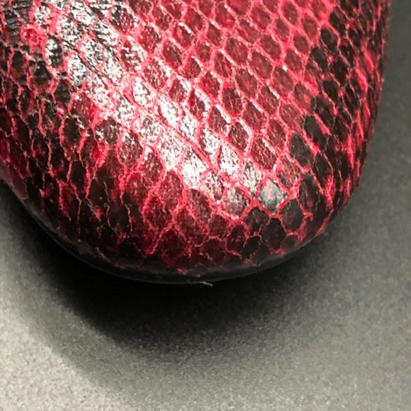 Zara  Burgundy Snakeskin Women's Flats with Rhinestones - Picture 4 of 15